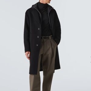Herno | Black Trench Coat with Hood